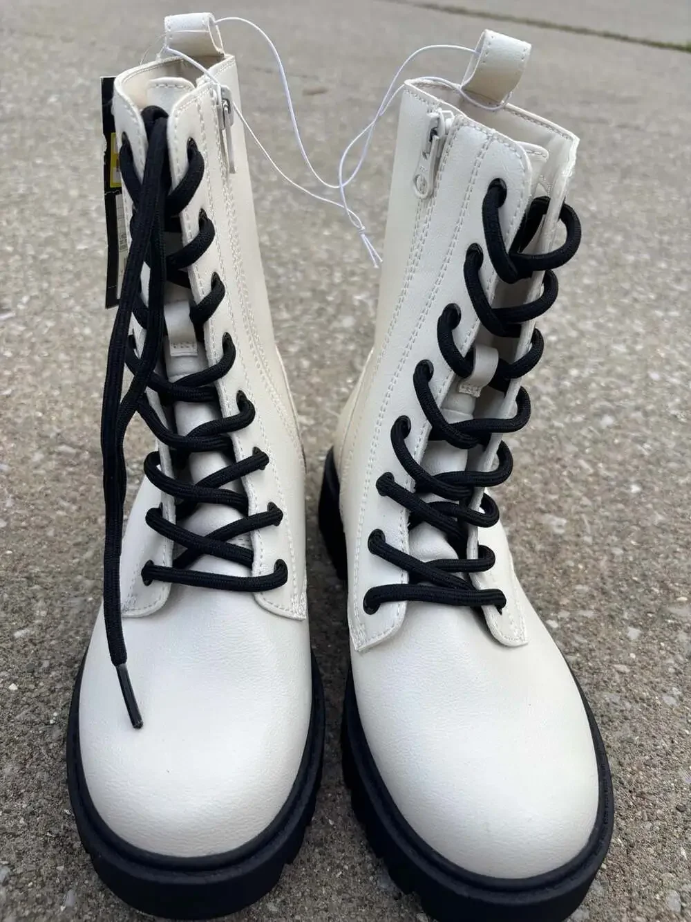 Art Class Kids' Khari Lace-Up Combat Boots Cream Size 2